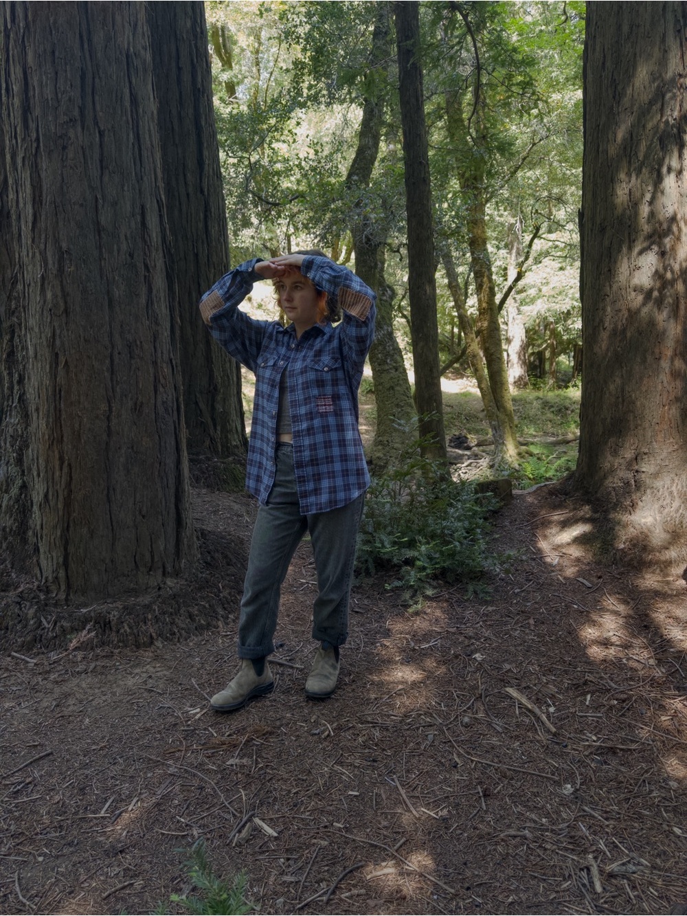 Upcycled L.L. Bean Blue Plaid Shirt